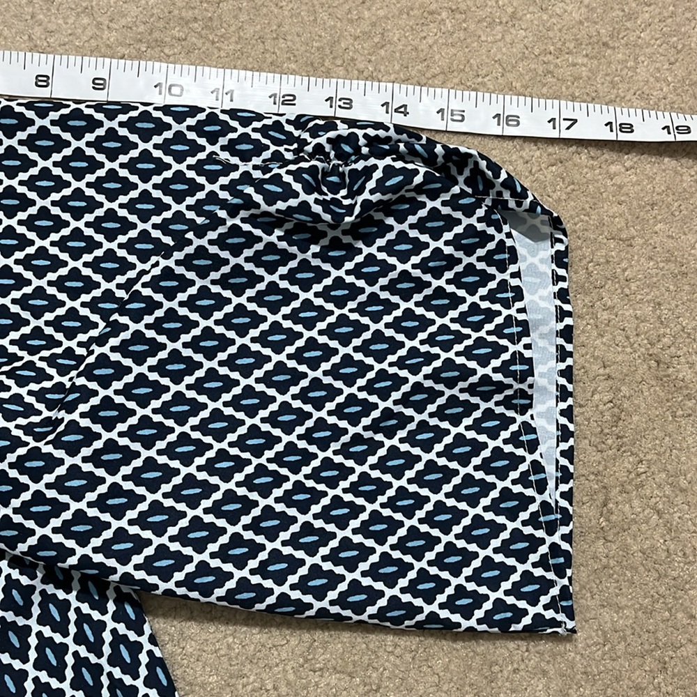 3XL Boho Tunic Dress – Printed Neckline – Navy/White/Multicolor, LIKE NEW - Picture 6 of 12